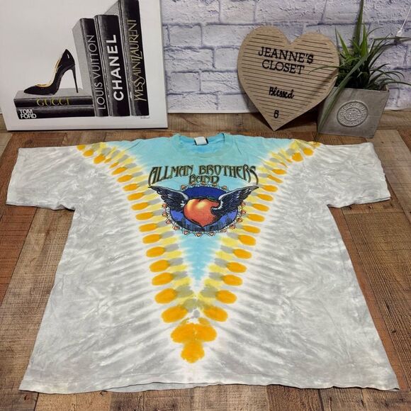 Vintage Allman Brothers Tie Dye T Shirt Liquid Blue Tag XXL - Picture 11 of 13
